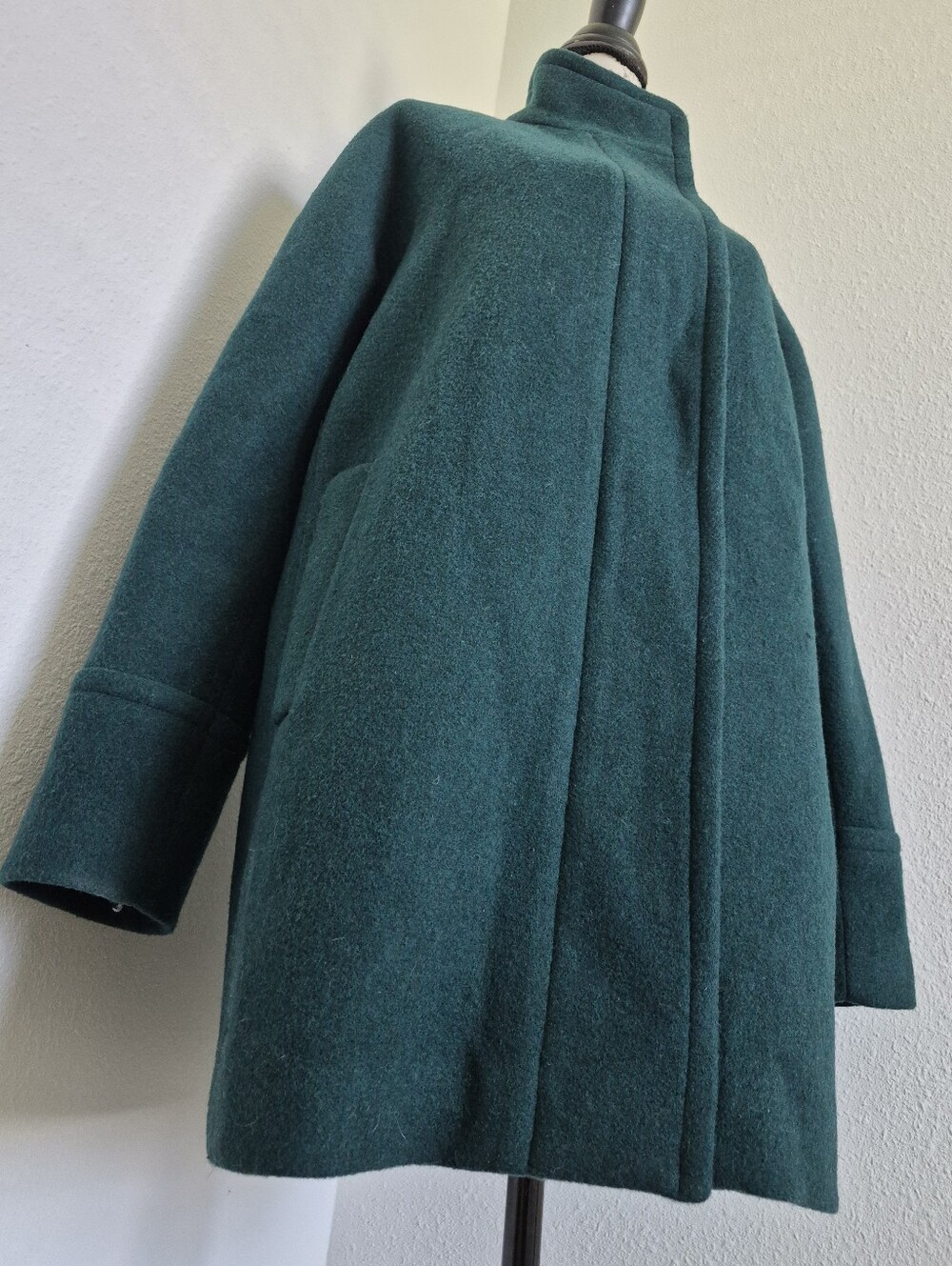 J. Crew factory Womens Green wool blend city coat 14 classic Preppy winter - Picture 8 of 16